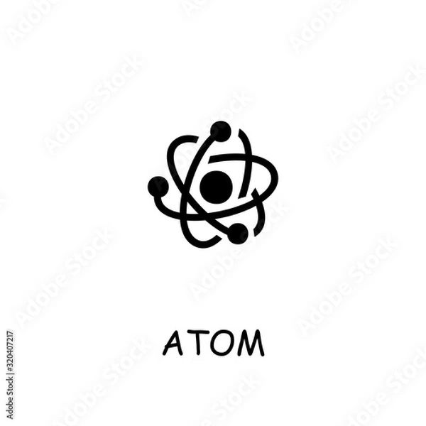 Fototapeta Atom flat vector icon