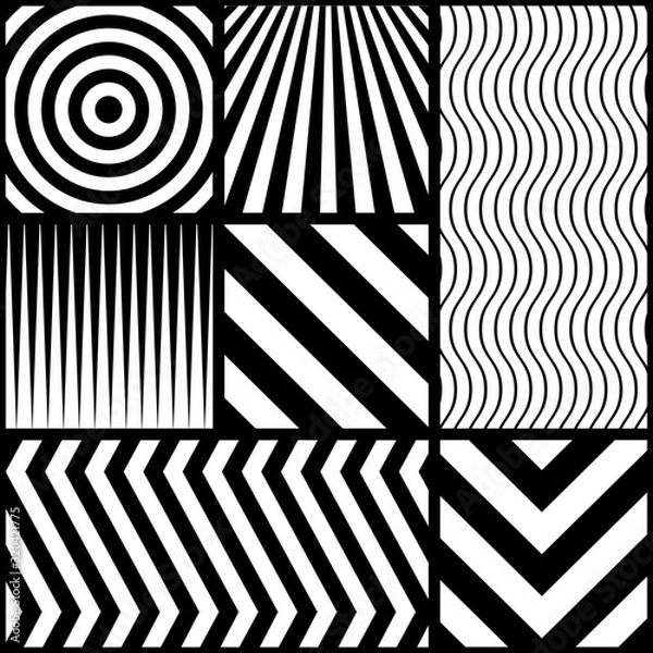 Obraz Monochrome modern geometric seamless pattern.