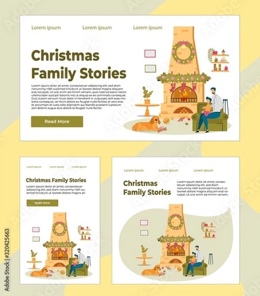 Fototapeta Bundle Landing Web Pages Christmas Family Story
