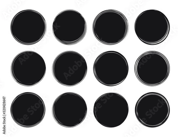 Fototapeta Set of dozen grunge templates for rubber stamps