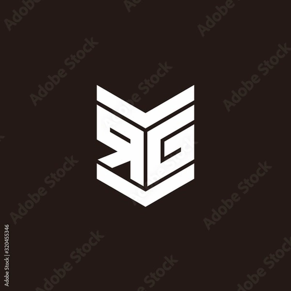 Fototapeta Logo alphabet monogram with emblem style