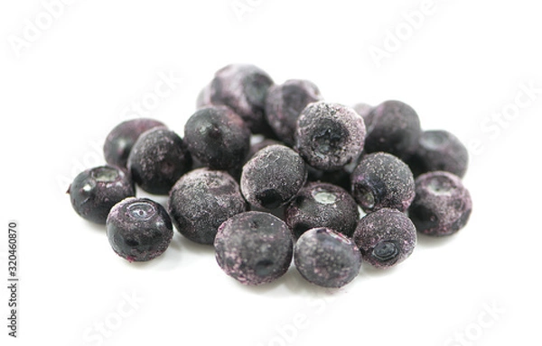Fototapeta frozen black currant an isolated on white background