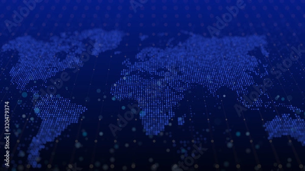 Obraz digital world map future cyber abstract background big data technology