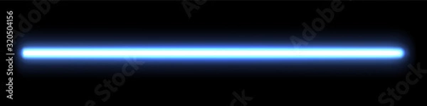 Obraz Neon glow stick. Blue laser ray. Fluorescent light ray.