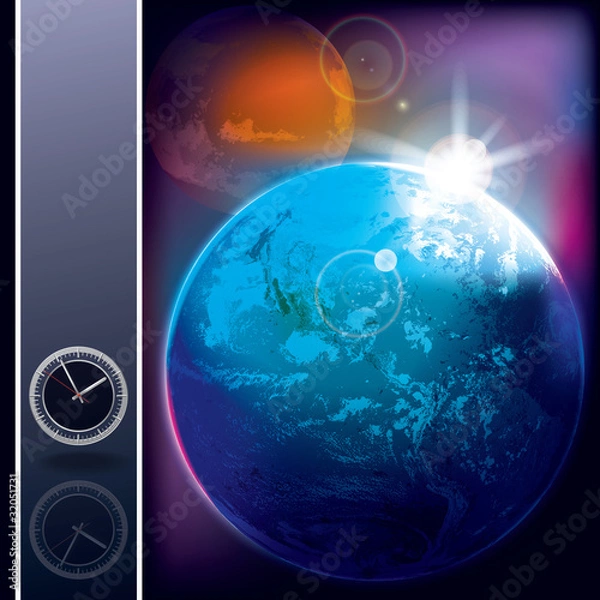 Fototapeta abstract background with earth and mars