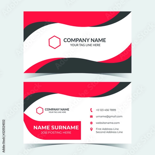 Fototapeta Professional creative colorful unique business card template print ready for company business