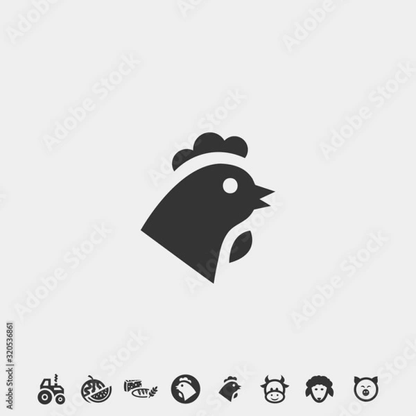 Obraz chicken icon vector illustration and symbol foir website and graphic design