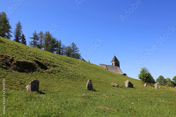 Fototapeta Church of St. Remigius and megalithic stone site