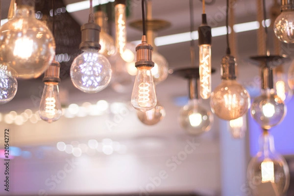Obraz LED lights display in store