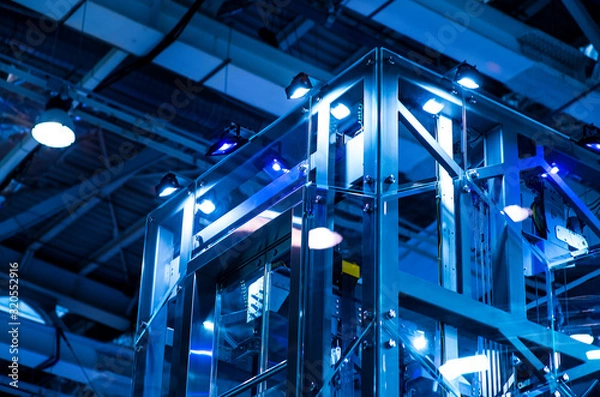 Fototapeta Elevator Installation, Lift Technician Installing a Modern Elevator