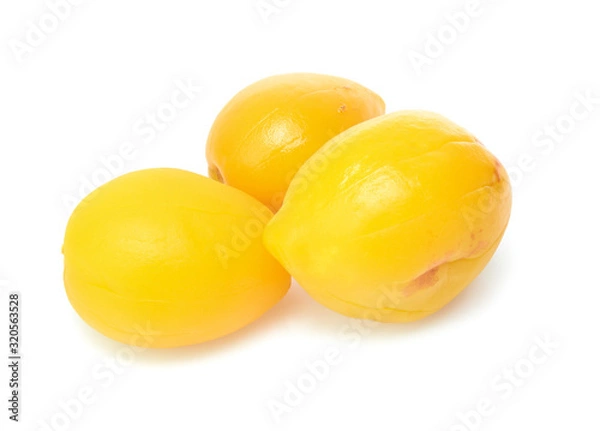 Obraz peach halves isolated on white background