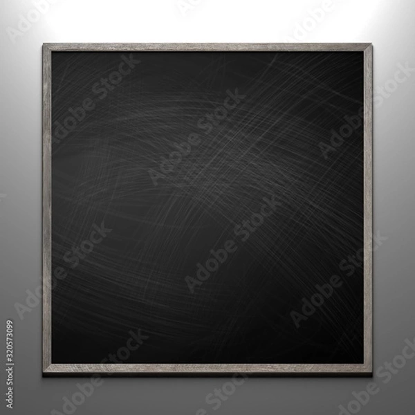 Obraz Rubbed out chalk on a blackboard with wooden frame