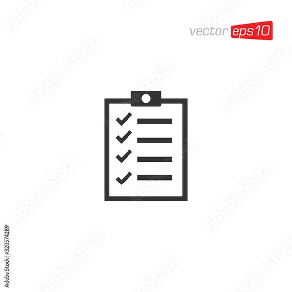 Fototapeta Clipboard Checklist Icon Design Vector