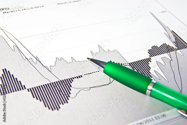 Obraz Business graphs background