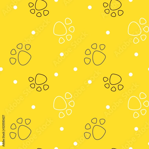 Obraz Vector seamless pattern with cat footprints. Can be used for wallpaper, web page background, surface textures.