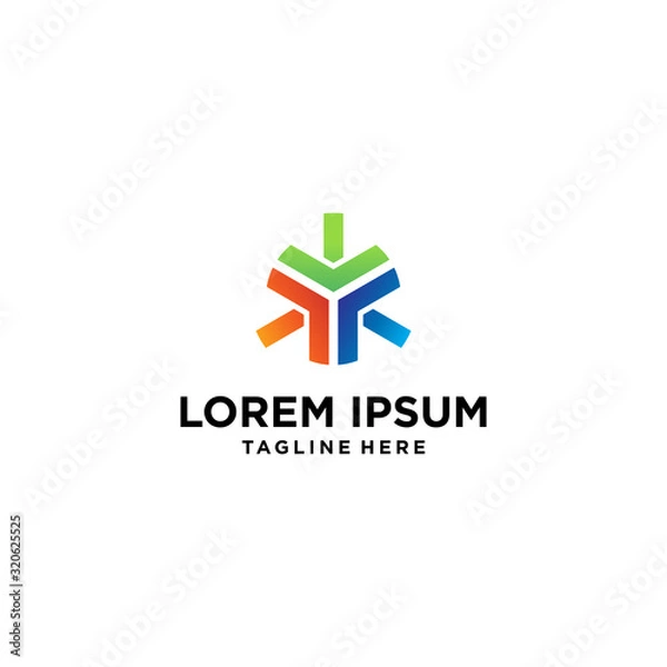 Fototapeta Three arrow logo design template