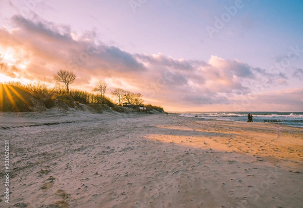 Obraz Sunset Deserted beach of the Baltic Sea