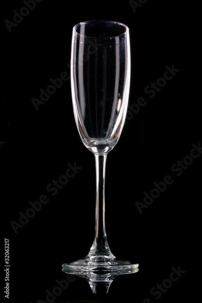 Fototapeta empty Glass on black background