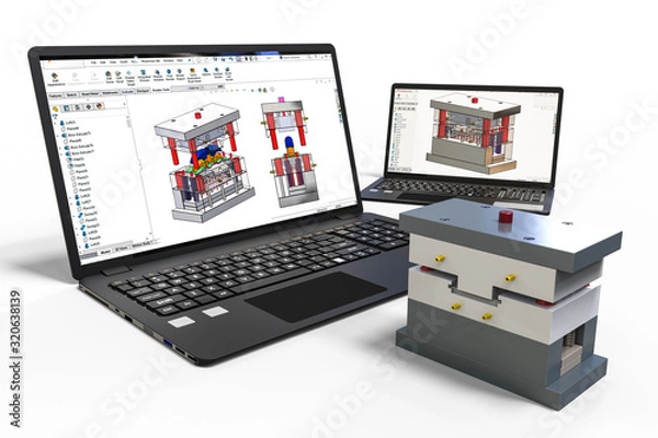 Fototapeta Mold design with 3D software