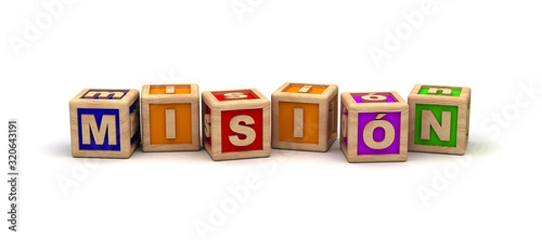 Obraz Mision Text Cube