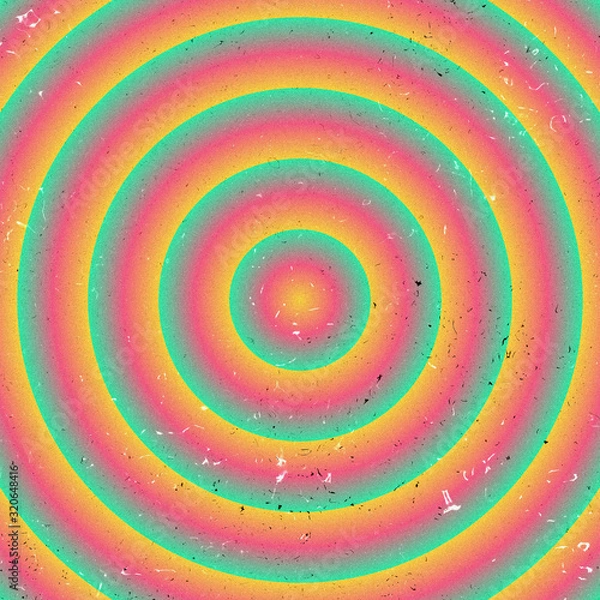 Fototapeta Grunge scratch effect on circle lines, vintage style background.