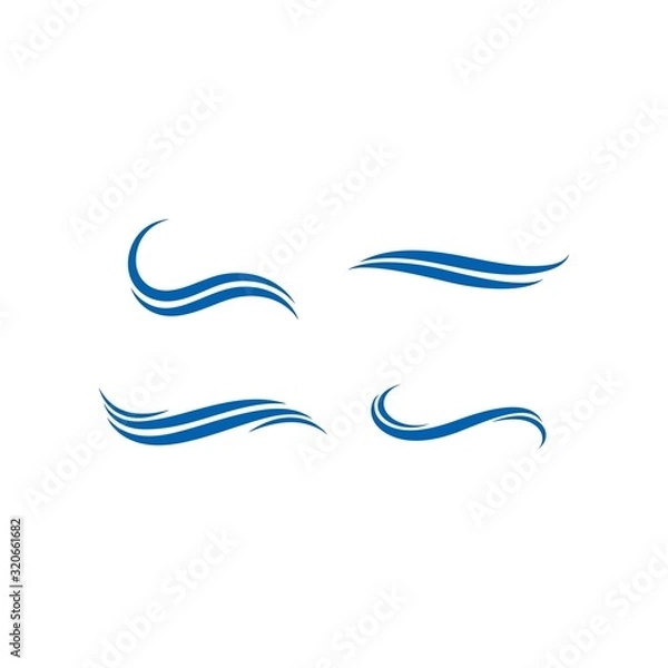 Fototapeta Water Wave symbol and icon Logo Template