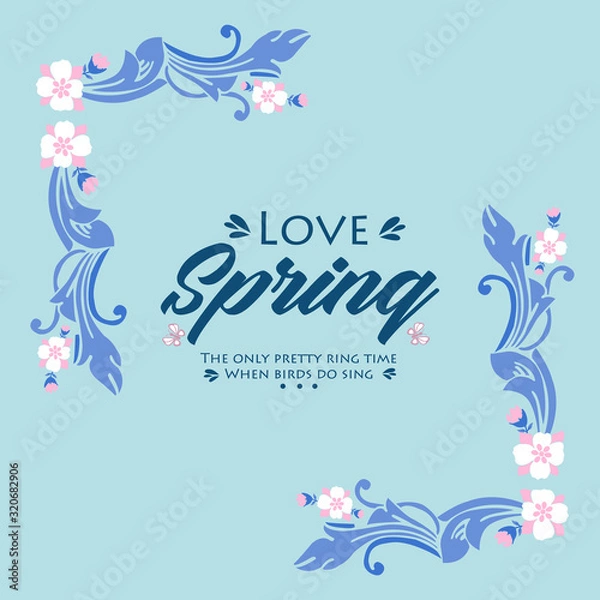 Obraz Elegant frame design with ornate leaf and floral, for love spring card design. Vector