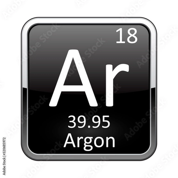 Fototapeta The periodic table element Argon. Vector illustration