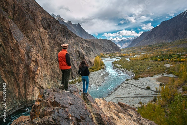 Obraz Beautiful landscape view from mountain in Pakistan