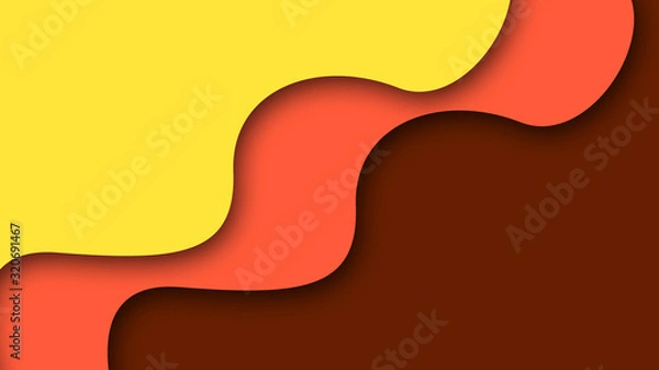 Obraz Papercut Background with Layered Yellow and Orange Geometric object Great for Background, Wallpaper, Poster and Flyer Design
