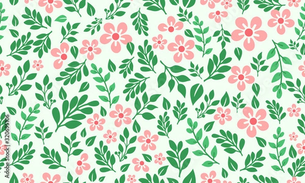 Obraz Seamless template for spring, with cute pink floral pattern background design.
