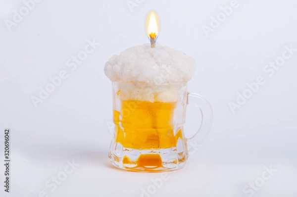 Obraz sparkling beer shaped birthday candle