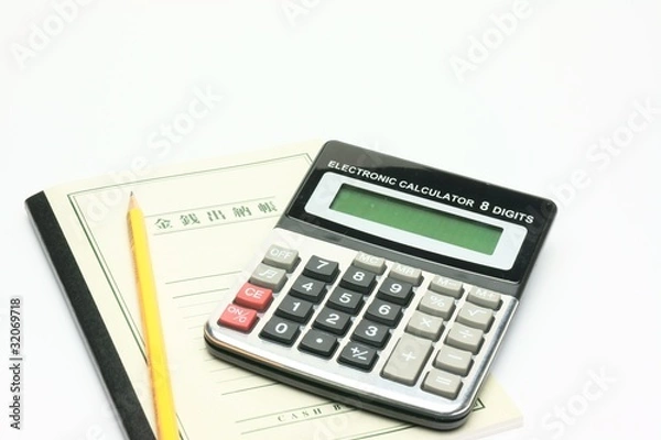 Fototapeta 家計簿と鉛筆