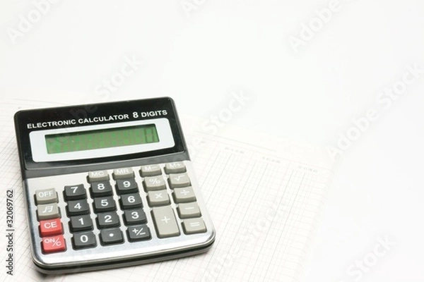 Fototapeta 家計簿と電卓