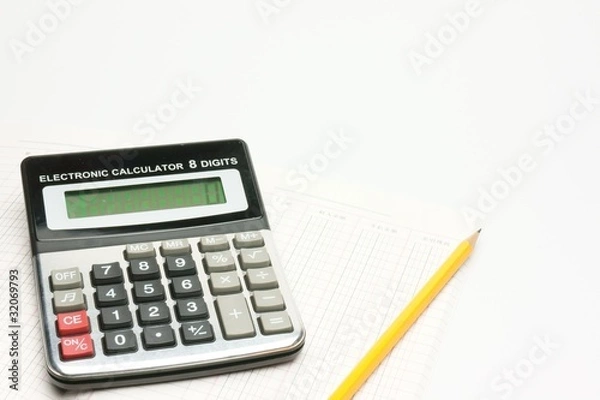 Fototapeta 家計簿と鉛筆