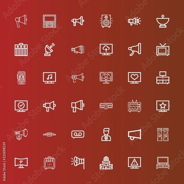 Fototapeta Editable 36 broadcasting icons for web and mobile