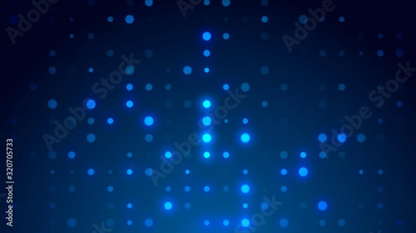 Fototapeta Dot  white blue pattern screen led light gradient texture background. Abstract  technology big data digital background. 3d rendering.