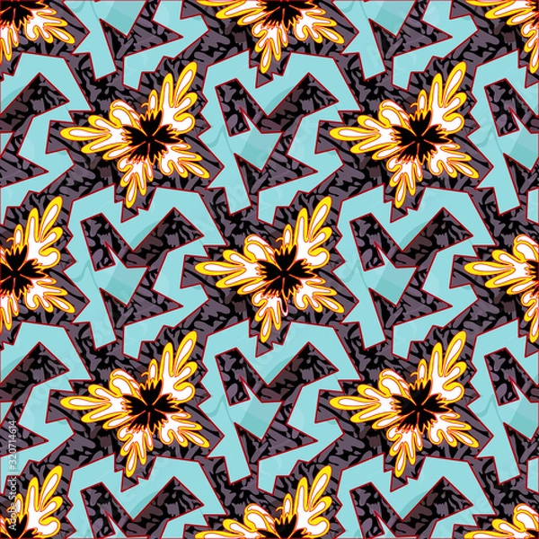 Fototapeta urban style ethnic ornament in bright color seamless abstract illustration for your design