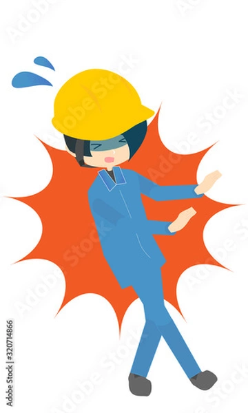 Obraz 工場でぶつかる・こけるイラスト