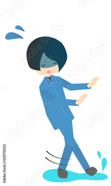 Obraz 工場で滑るイラスト