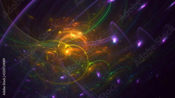 Obraz Fractal 3D rendering abstract and shiny background