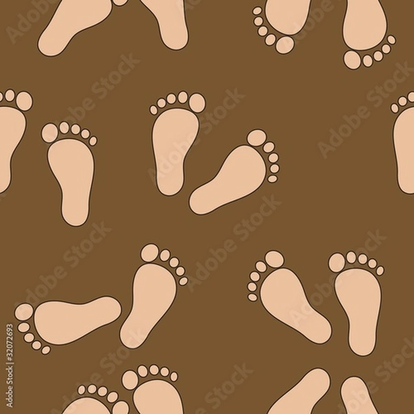 Fototapeta Seamless footprint pattern