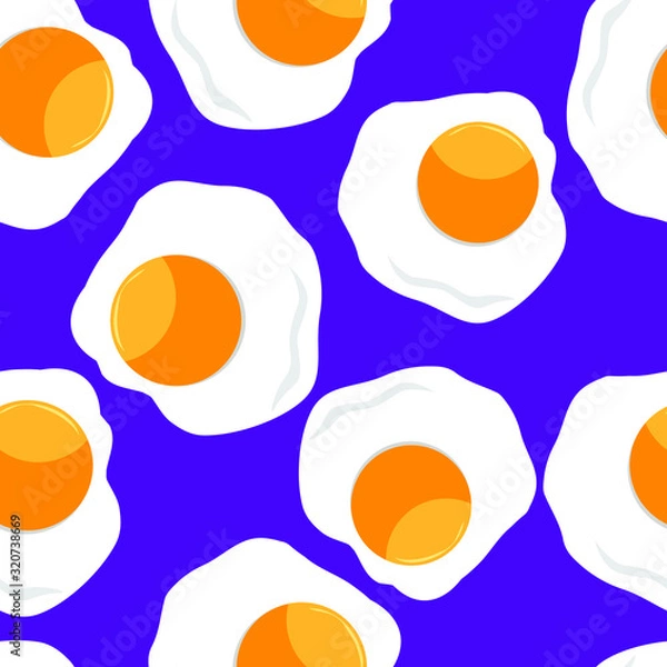 Fototapeta seamless food pattern vector background. seamless pattern with  eggs