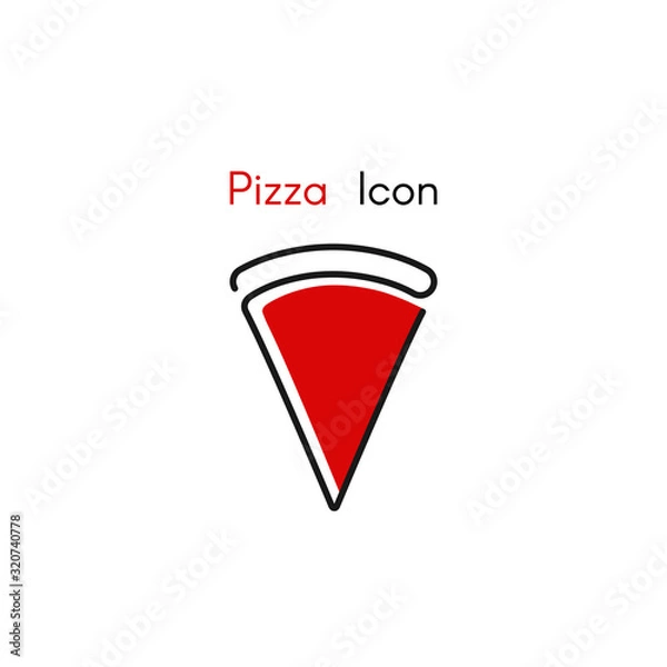 Obraz Linear icon pizza. Stylized image of a pizza in a minimalist style.