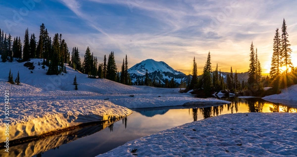 Obraz Tipsoo Lake Reflections - Mt Rainier - Washington - Mountains