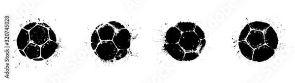 Fototapeta Grunge soccer ball prints with splashes