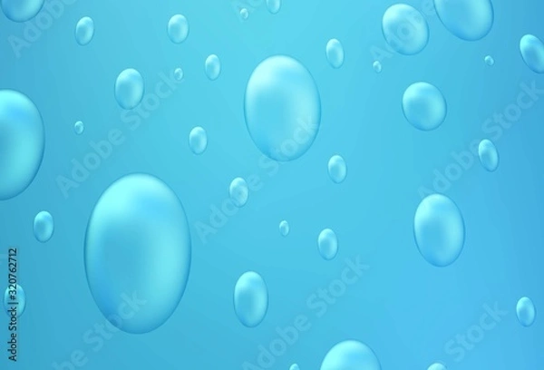 Fototapeta Light BLUE vector background with bubbles. Modern abstract illustration with colorful water drops. The pattern can be used for aqua ad, booklets.