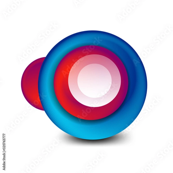 Obraz Vector swirl circle banner, 3d style abstract sphere or round shape icon or background templates. Vector Illustration For Wallpaper, Banner, Background, Card, Book Illustration, landing page