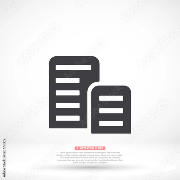 Fototapeta Lista wektor ikona, Płaska konstrukcja lorem ipsum