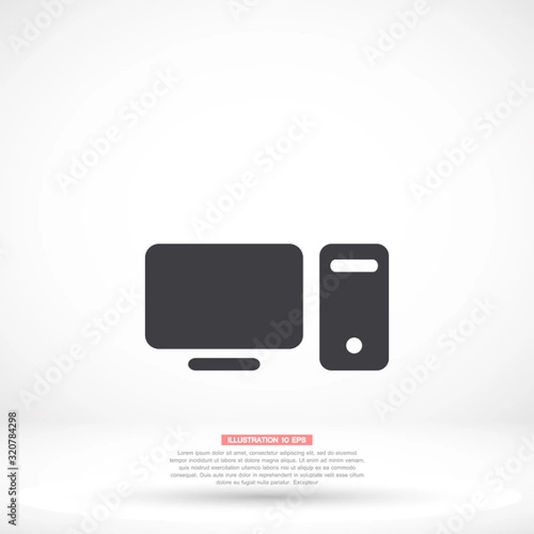 Fototapeta Computer vector icon , lorem ipsum Flat design